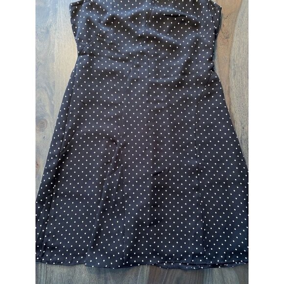 Black/White Polka Dot Dress Size 8 Petite Ann Taylor LBD Little Black Dress - Picture 4 of 11